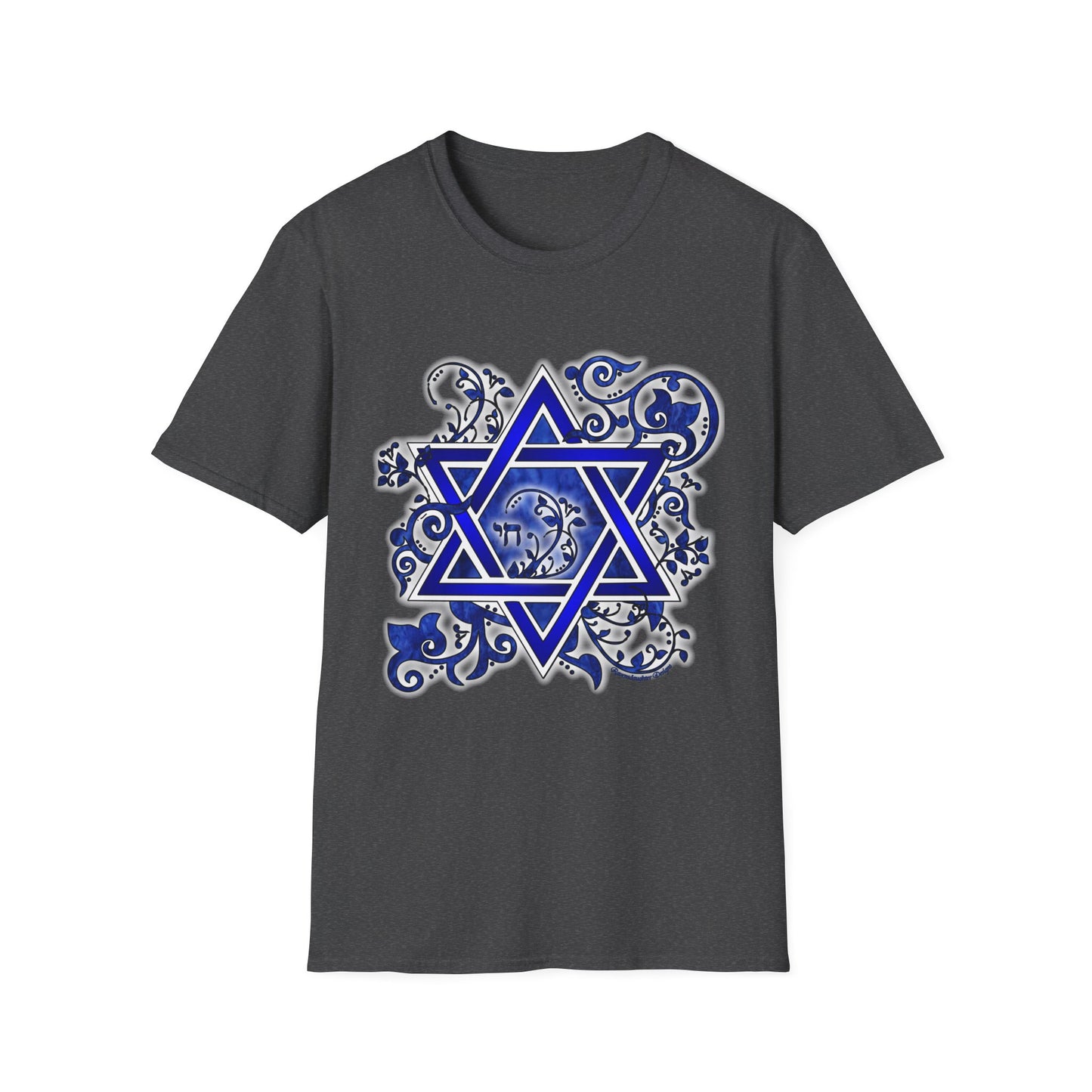 Denim Flower Star of David - Softstyle Unisex Tee