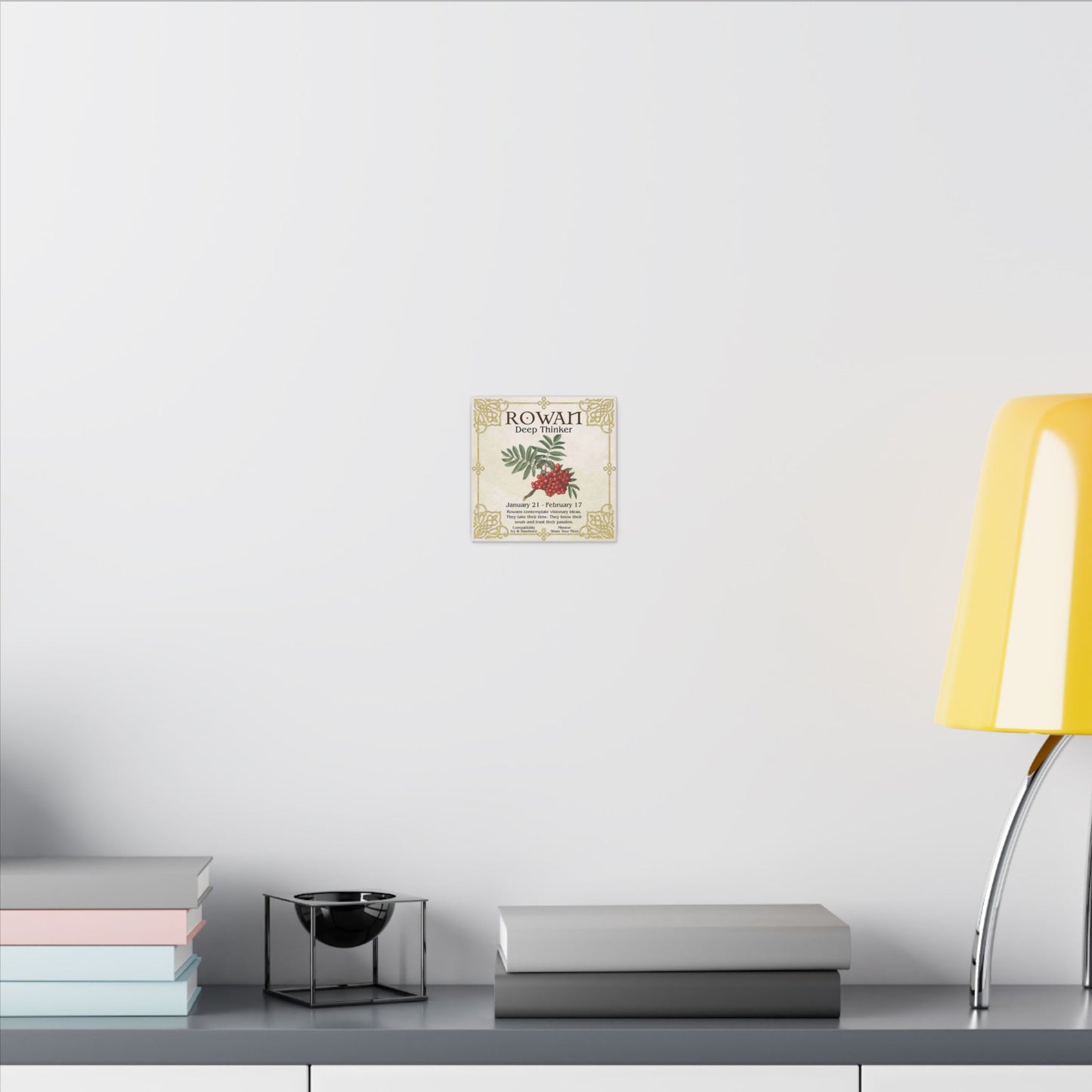 Rowan Birth Flower Canvas Print — "Deep Thinker" Zodiac Art (Jan 21–Feb 17)