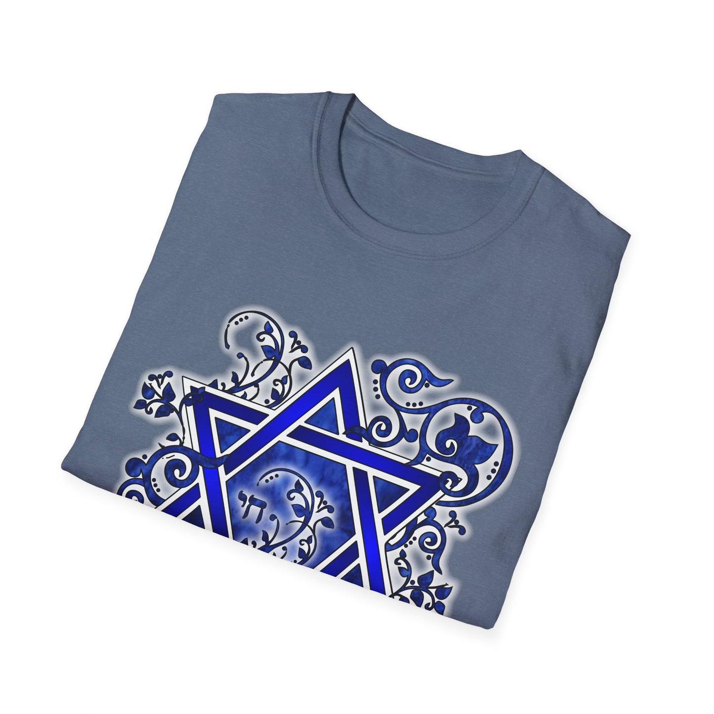 Denim Flower Star of David - Softstyle Unisex Tee