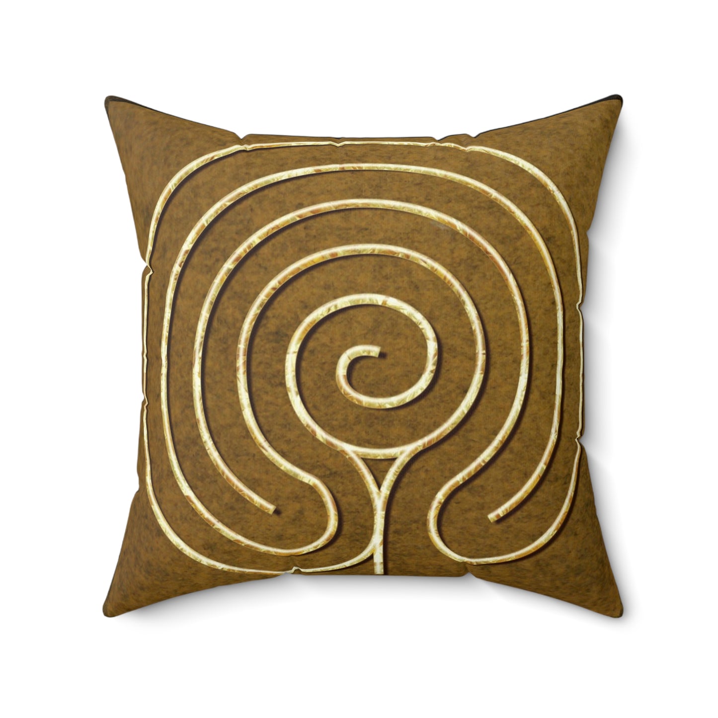 Chakra Vyuha Labyrinth Faux Suede Pillow