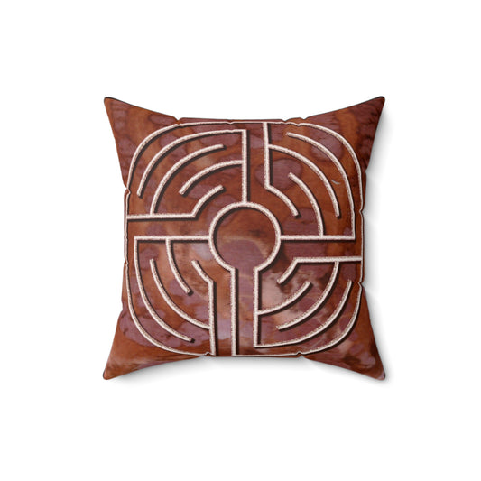 St. Lambertus Labyrinth Faux Suede Pillow