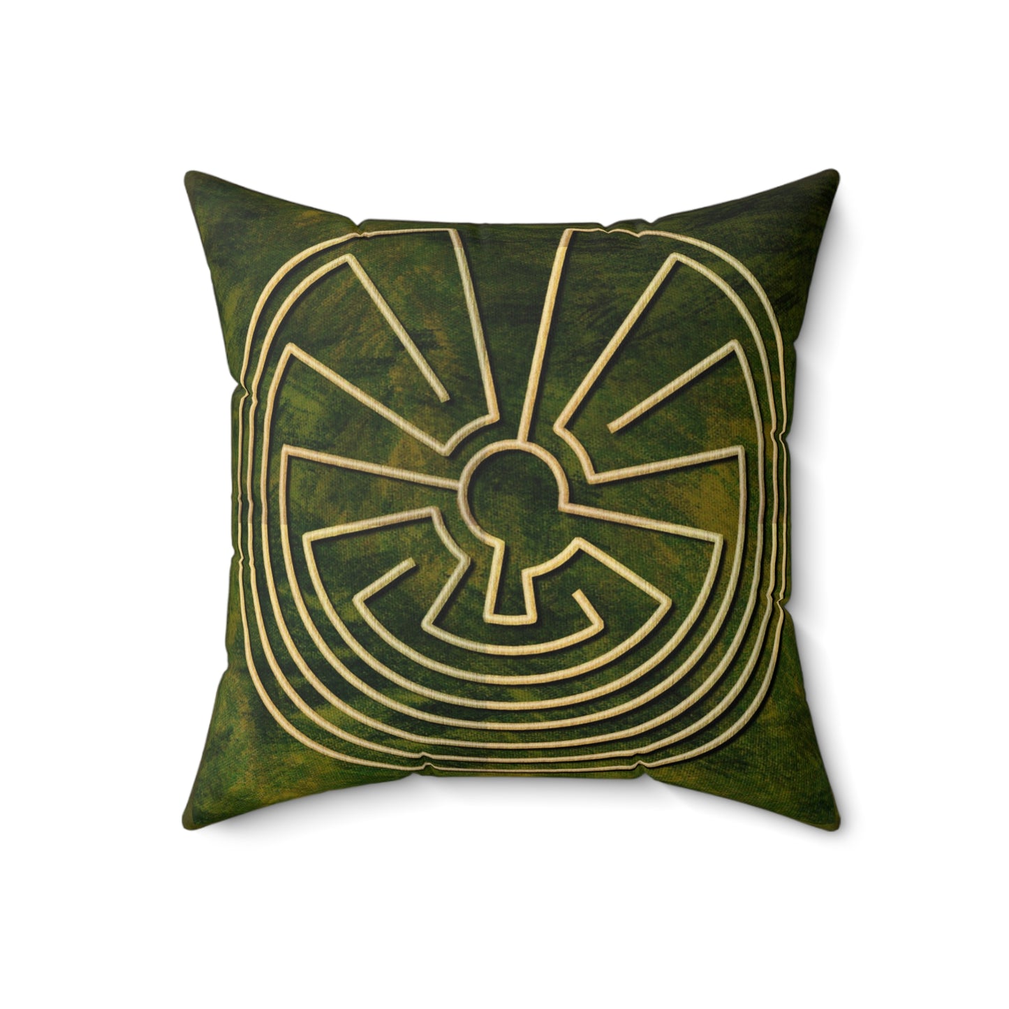 Native American Labyrinth Faux Suede Pillow