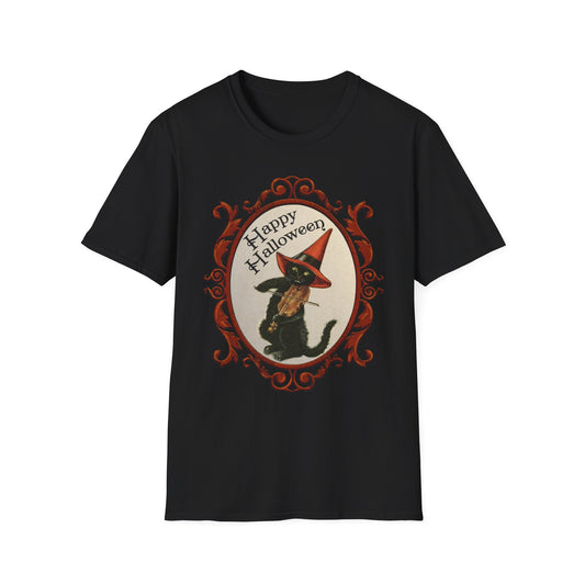 Happy Halloween Vintage Cat and Fiddle Unisex T-Shirt