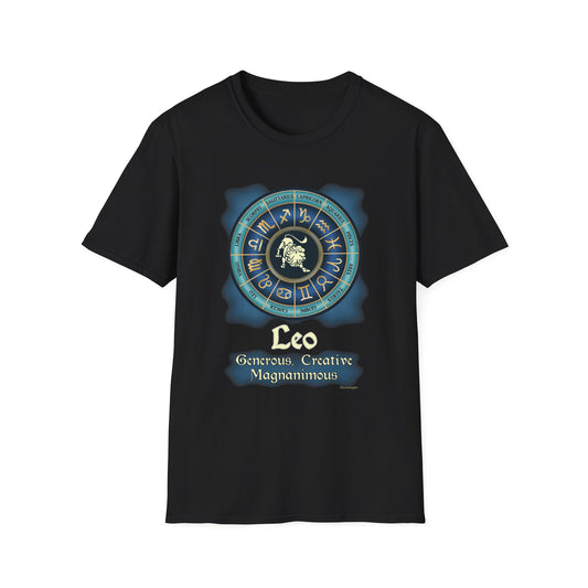 Blue Zodiac Leo Astrology Unisex SoftStyle T-Shirt