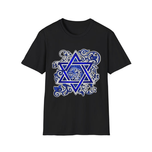 Denim Flower Star of David - Softstyle Unisex Tee