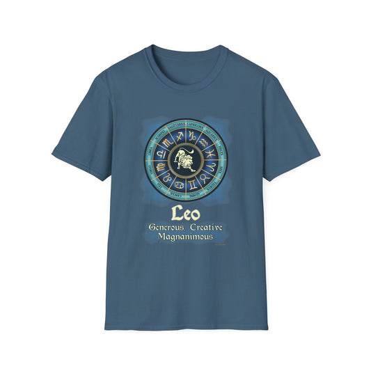 Blue Zodiac Leo Astrology Unisex SoftStyle T-Shirt