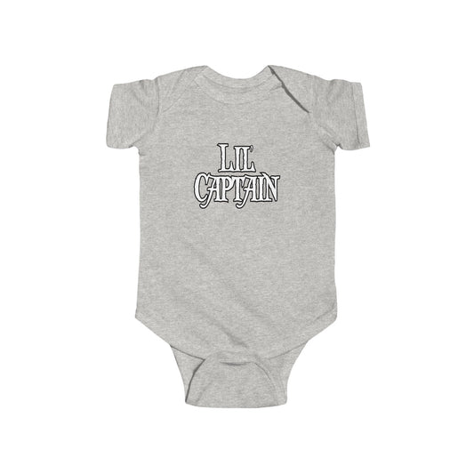 Lil Captain Double Print Pirate Baby Onesie