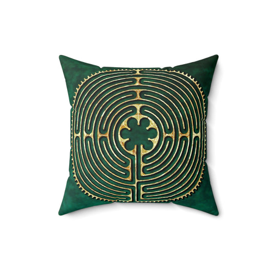 Chartres Cathedral Labyrinth Faux Suede Pillow