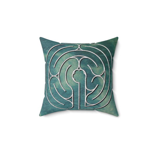 Medieval Labyrinth Faux Suede Pillow