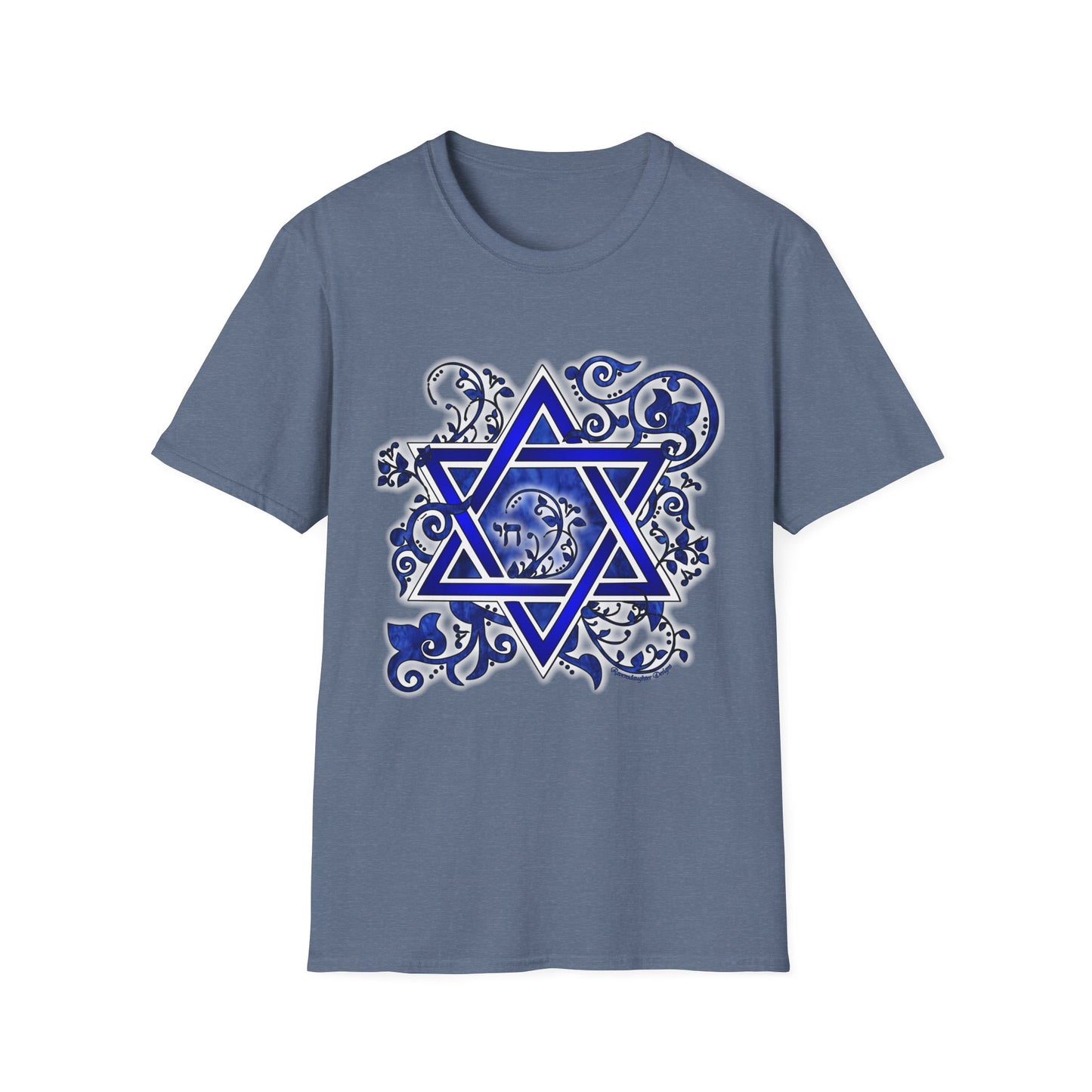 Denim Flower Star of David - Softstyle Unisex Tee