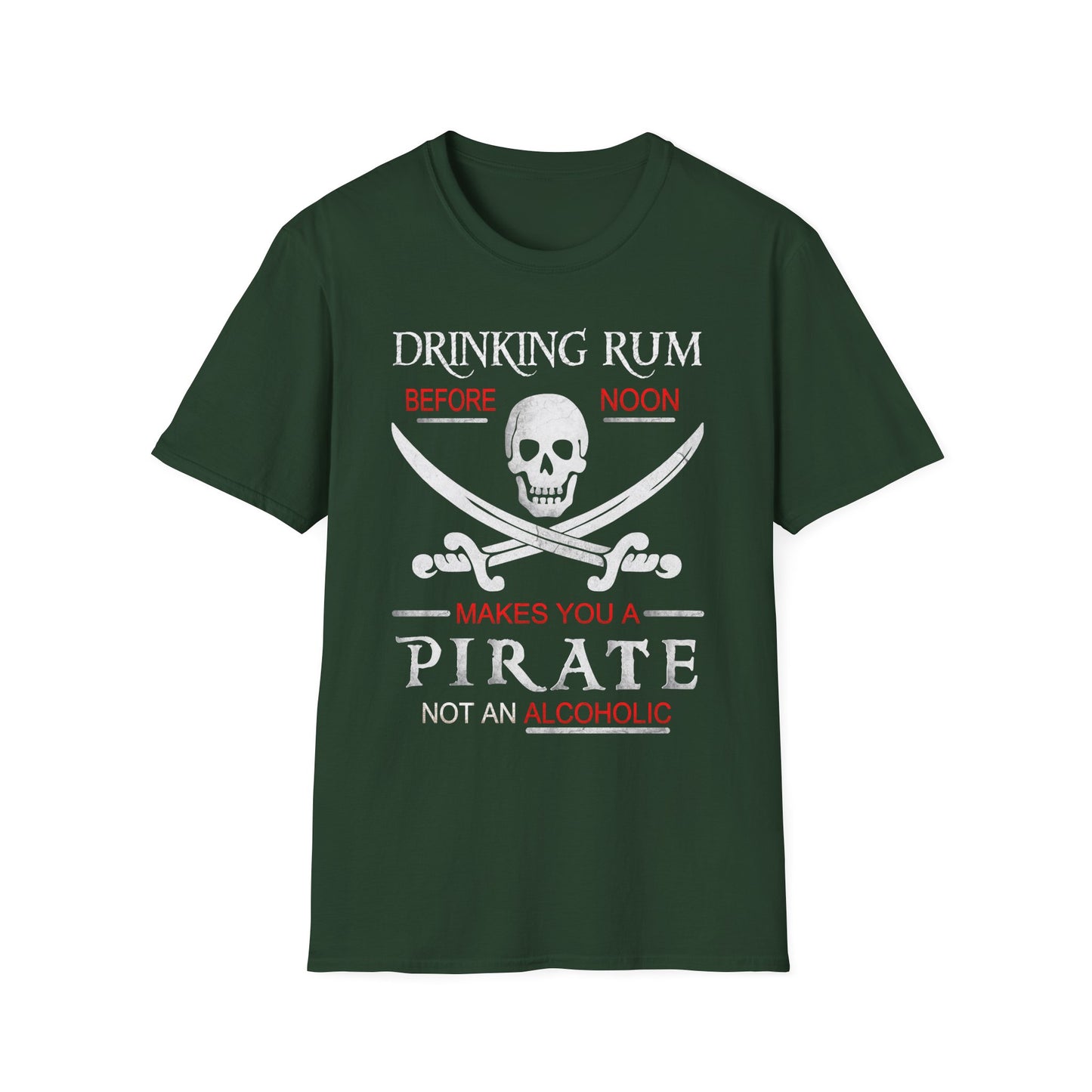 Drinking Rum Before Noon Softstyle Unisex Pirate Tee