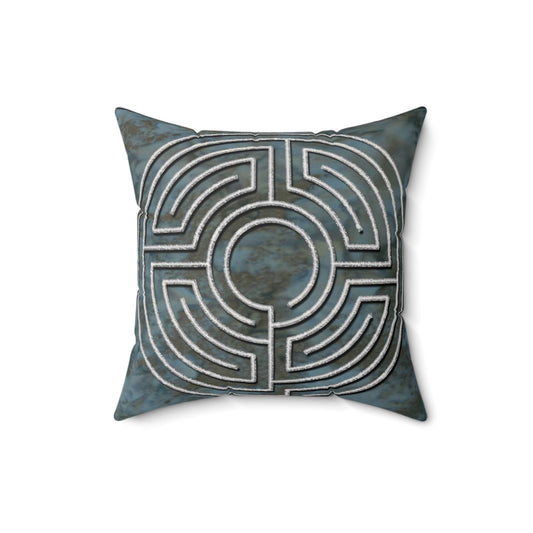 House of Theseus Labyrinth Faux Suede Pillow