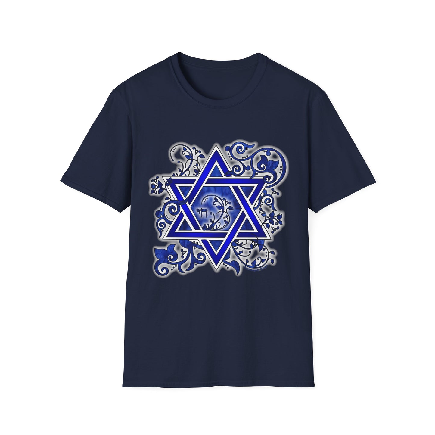 Denim Flower Star of David - Softstyle Unisex Tee