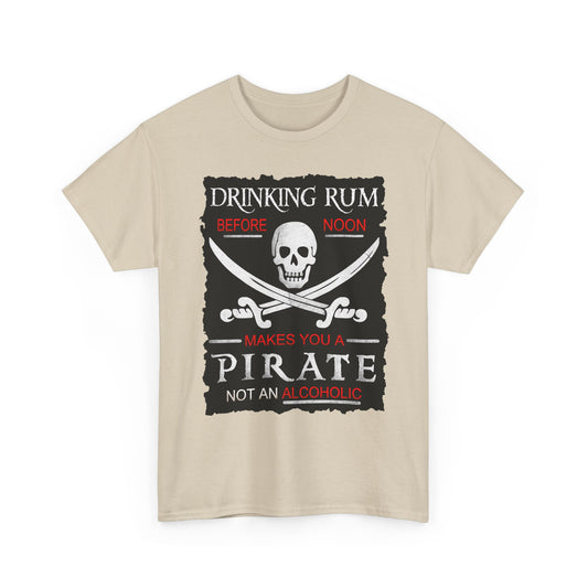 Drinking Rum Before Noon Unisex Pirate Tee - Torn Page