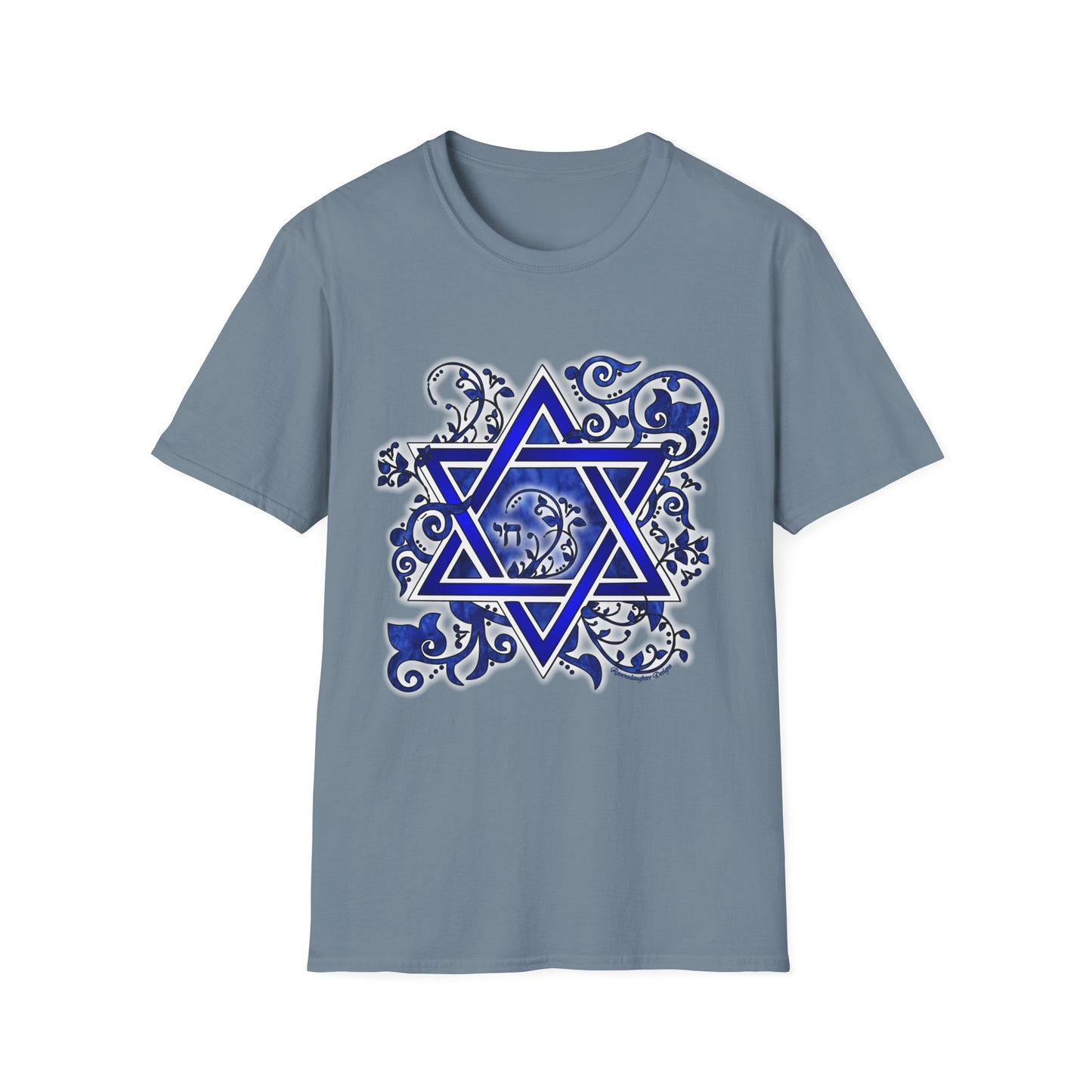 Denim Flower Star of David - Softstyle Unisex Tee