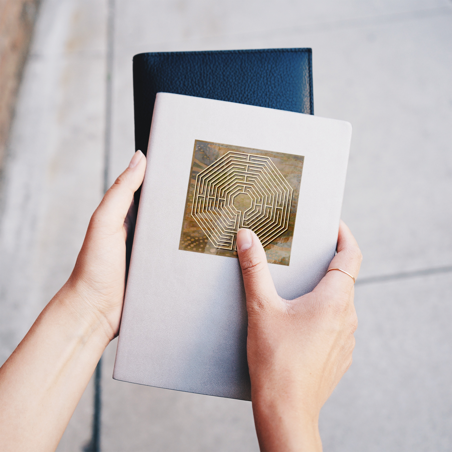 Amiens_Cathedral_Labyrinth_Sticker_WhiteSquareSticker_Notebook_Mockup.png