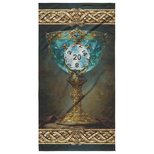 Aquamarine Goblet D20 Beach Towel
