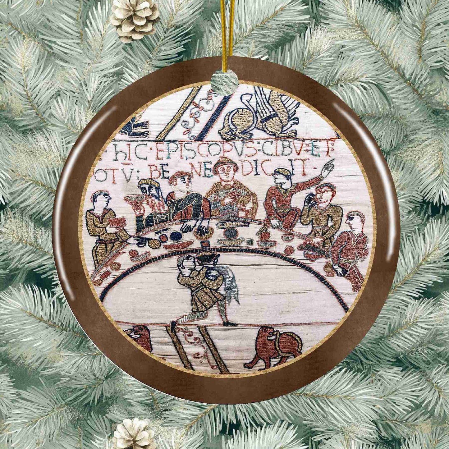 Bayeux Tapestry Ceramic Holiday Ornament - Feast