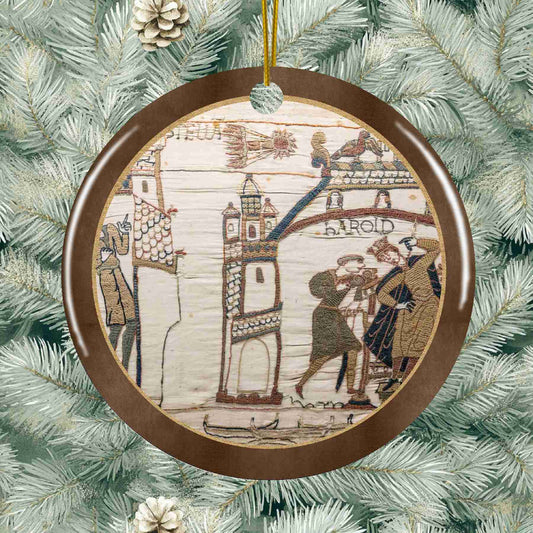 Bayeux Tapestry Ceramic Holiday Ornament - Halley's Commet