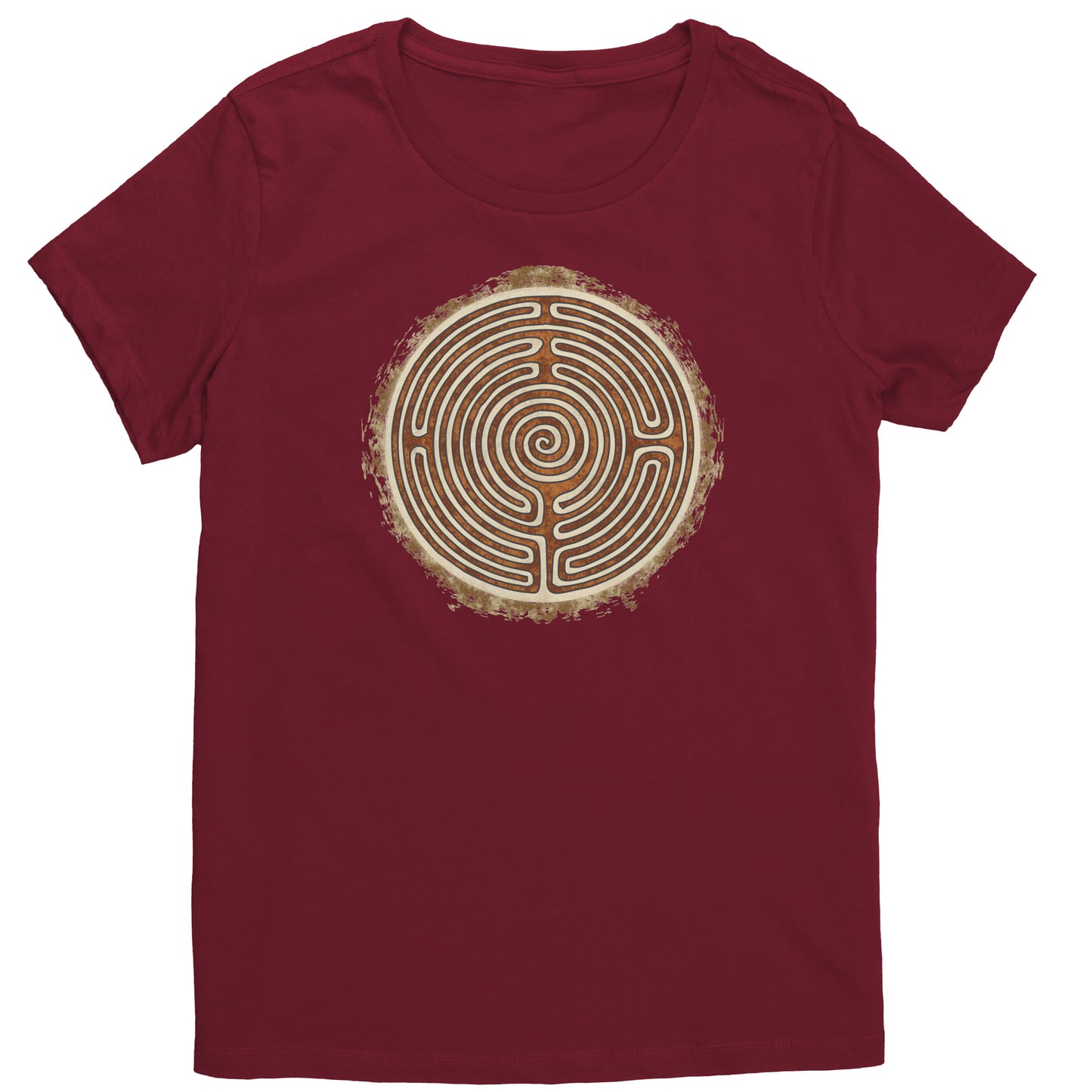 Bayeux Cathedral Labyrinth Brown Grunge T-shirt