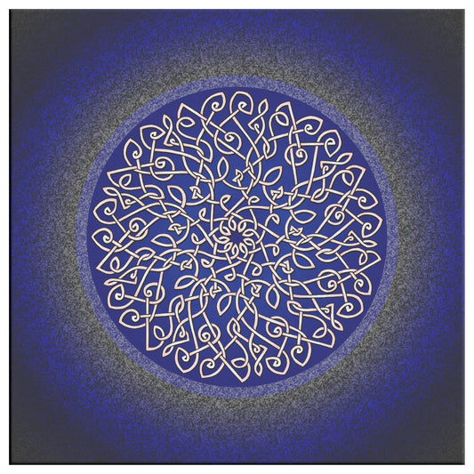 CELTIC ART BURST IN DARK BLUE CANVAS WALL ART - new