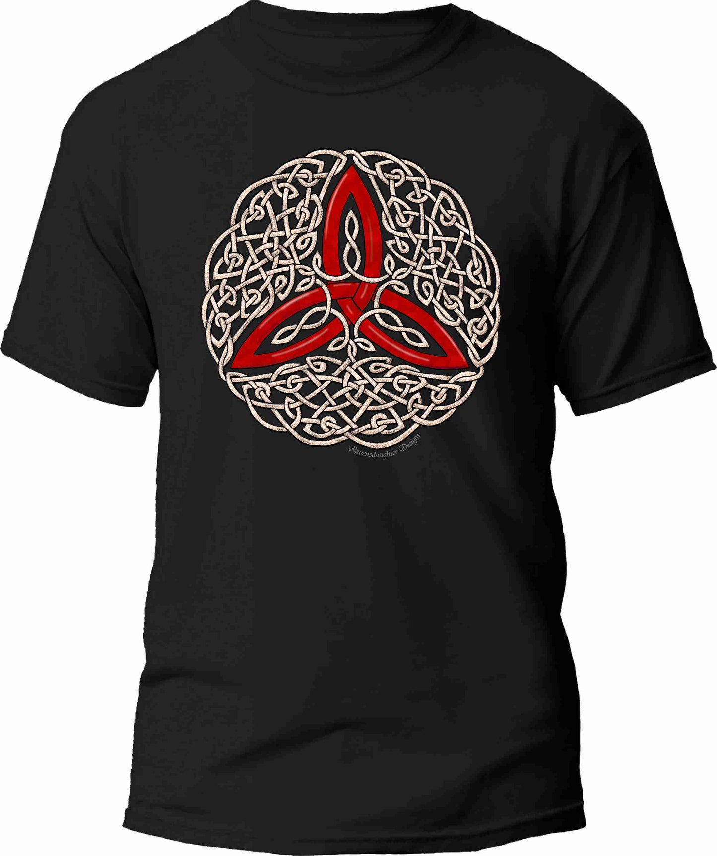 Celtic Flourish Trinity Knot - Red Unisex T-Shirt