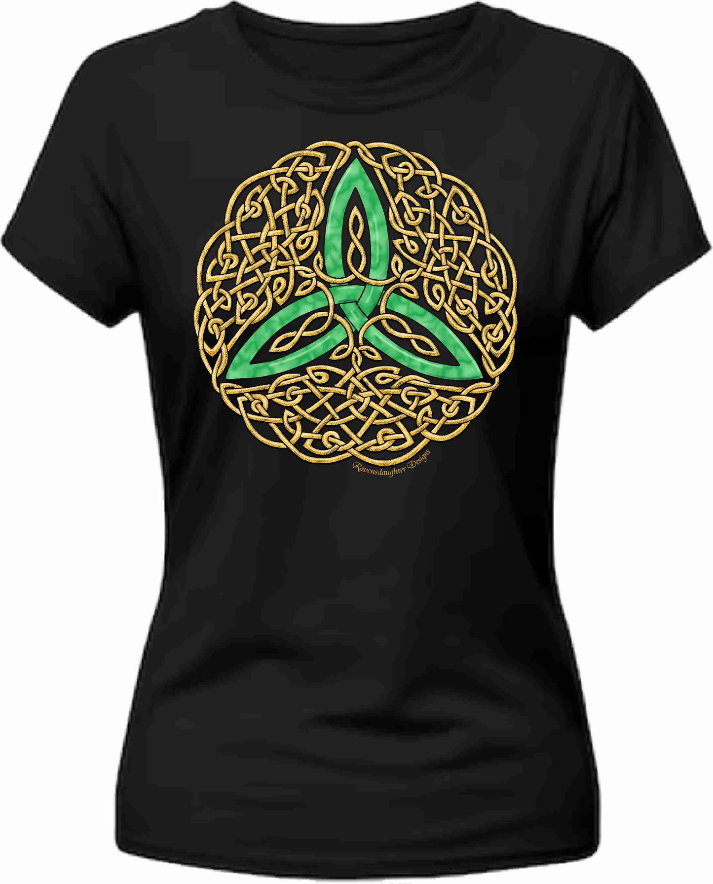 Celtic Flourish Trinity Knot - Green Women's T-Shirt