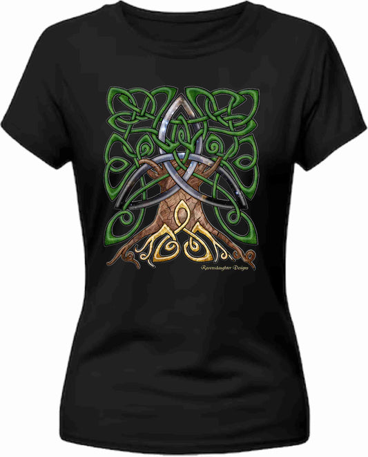 Celtic Trinity Tree - Cosmic Womens T-Shirt