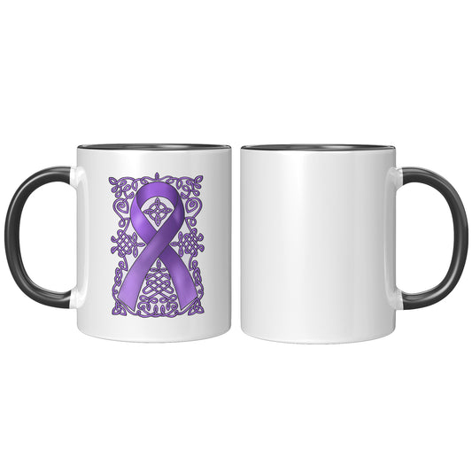 Celtic Art Awareness Ribbon Coffee Mug - Purple