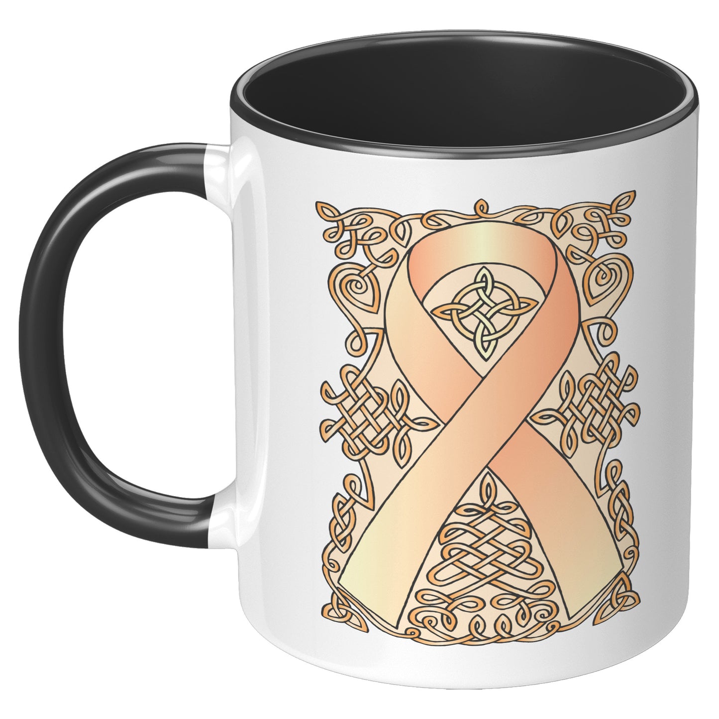 Celtic Art Awareness Ribbon Coffee Mug - Peach