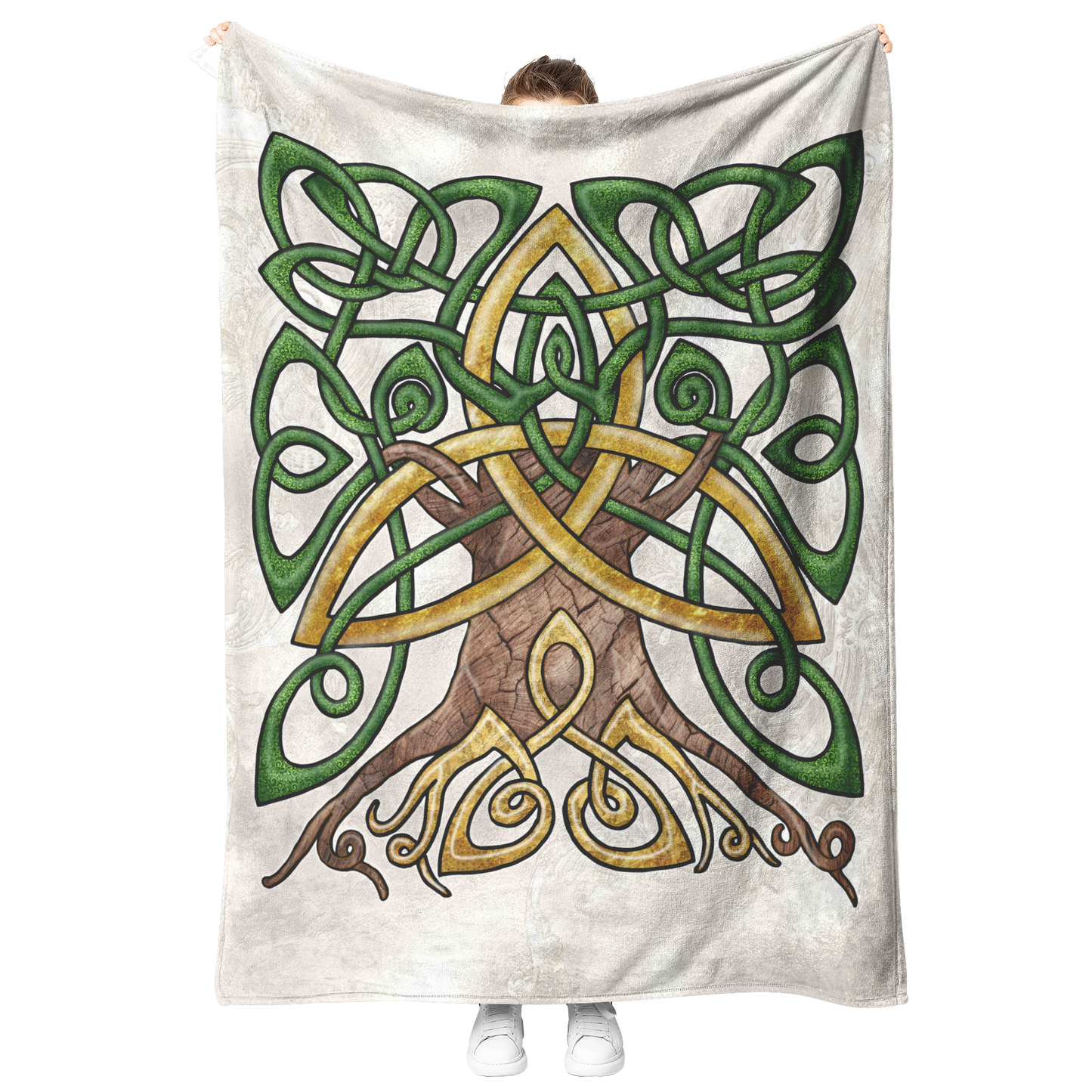 Celtic_Art_Trinity_Tree_Fleece_Blanket_-_V_Blanket_Model_Mockup.png