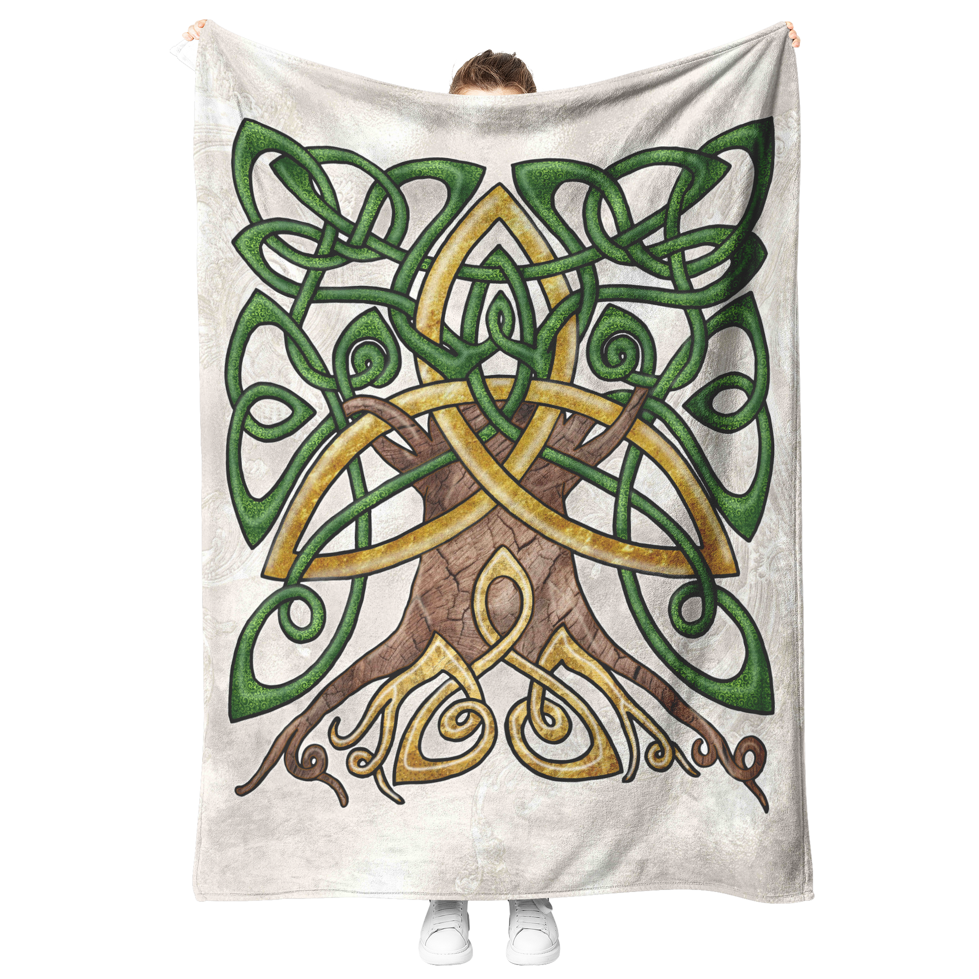 Celtic_Art_Trinity_Tree_Fleece_Blanket_-_V_Blanket_Model_Mockup.png