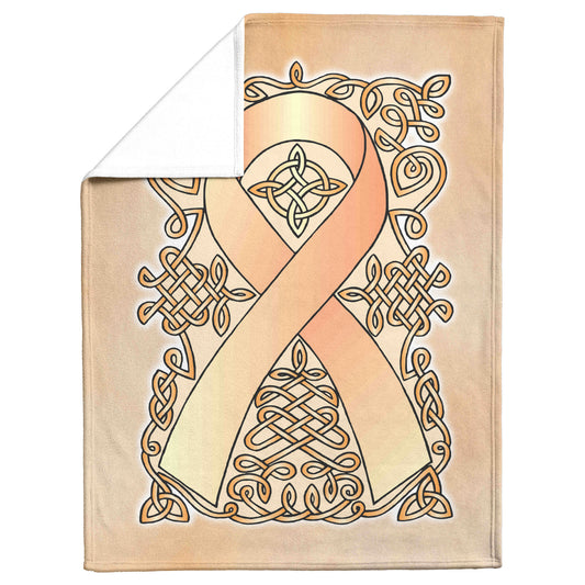 Celtic Awareness Ribbon Fleece Blanket - Peach