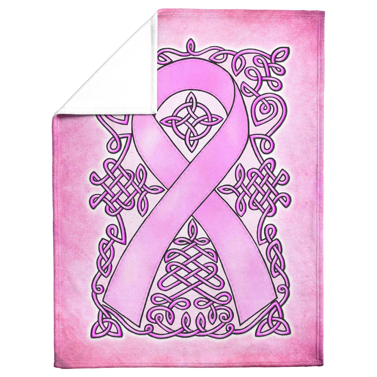 Celtic Awareness Ribbon Fleece Blanket - Pink