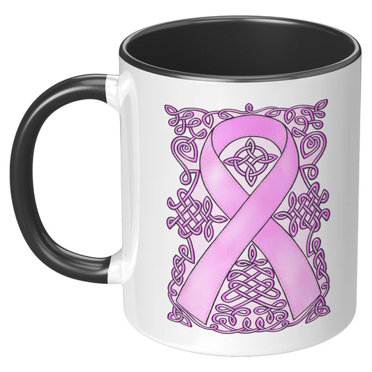 Celtic Art Awareness Ribbon Coffee Mug - Pink