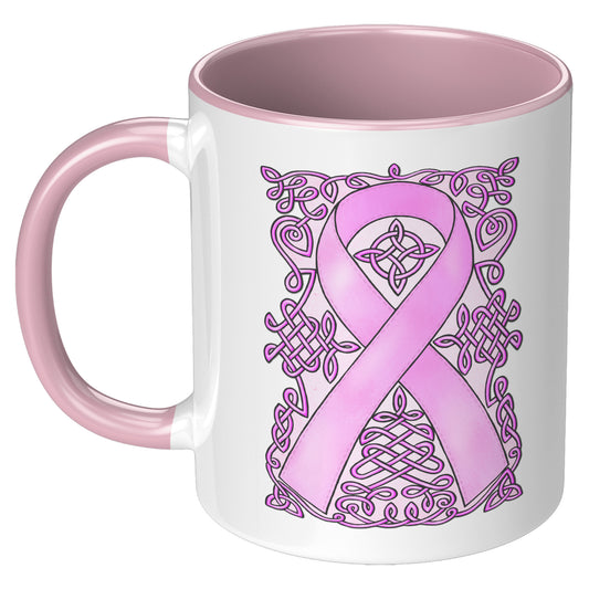 Celtic Art Awareness Ribbon Coffee Mug - Pink