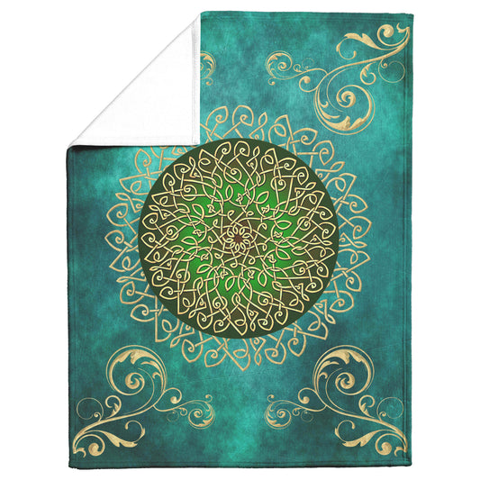 Celtic Burst Fleece Blanket - Sage