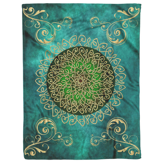 Celtic Burst Fleece Blanket - Sage