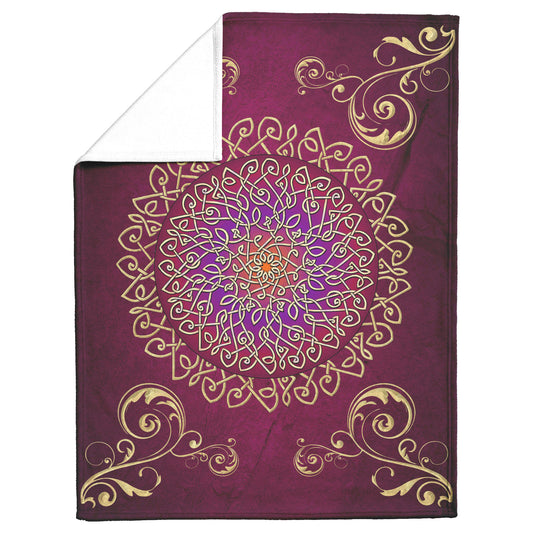 Celtic Burst Fleece Blanket - Sangria
