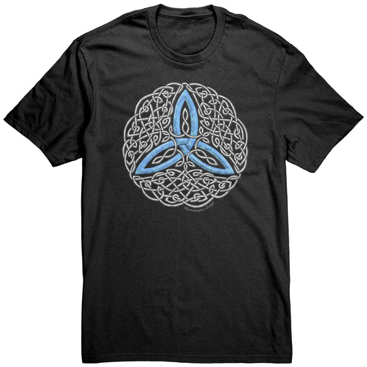 Celtic Flourish Trinity Knot - Blue Unisex T-Shirt