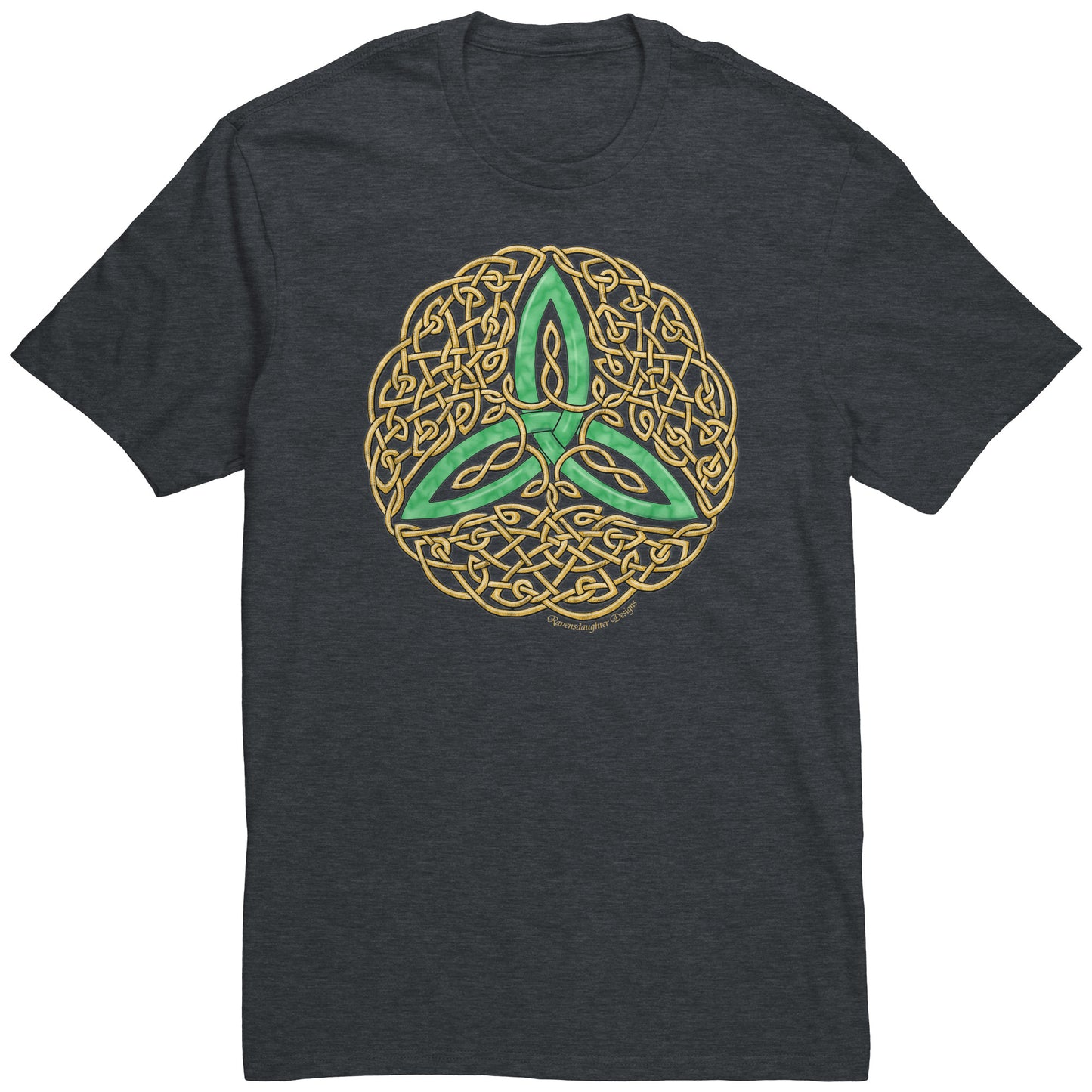 Celtic Flourish Trinity Knot - Green Unisex T-Shirt