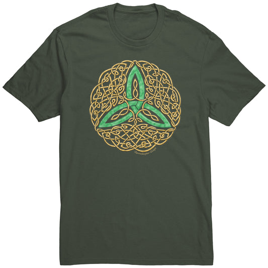 Celtic Flourish Trinity Knot - Green Unisex T-Shirt