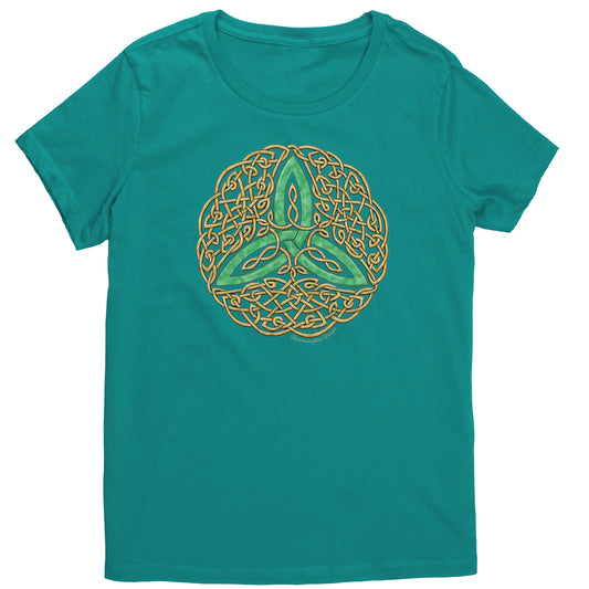 Celtic Flourish Trinity Knot - Green Women's T-Shirt