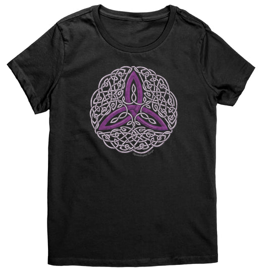 Celtic Flourish Trinity Knot - Purple Womens T-Shirt