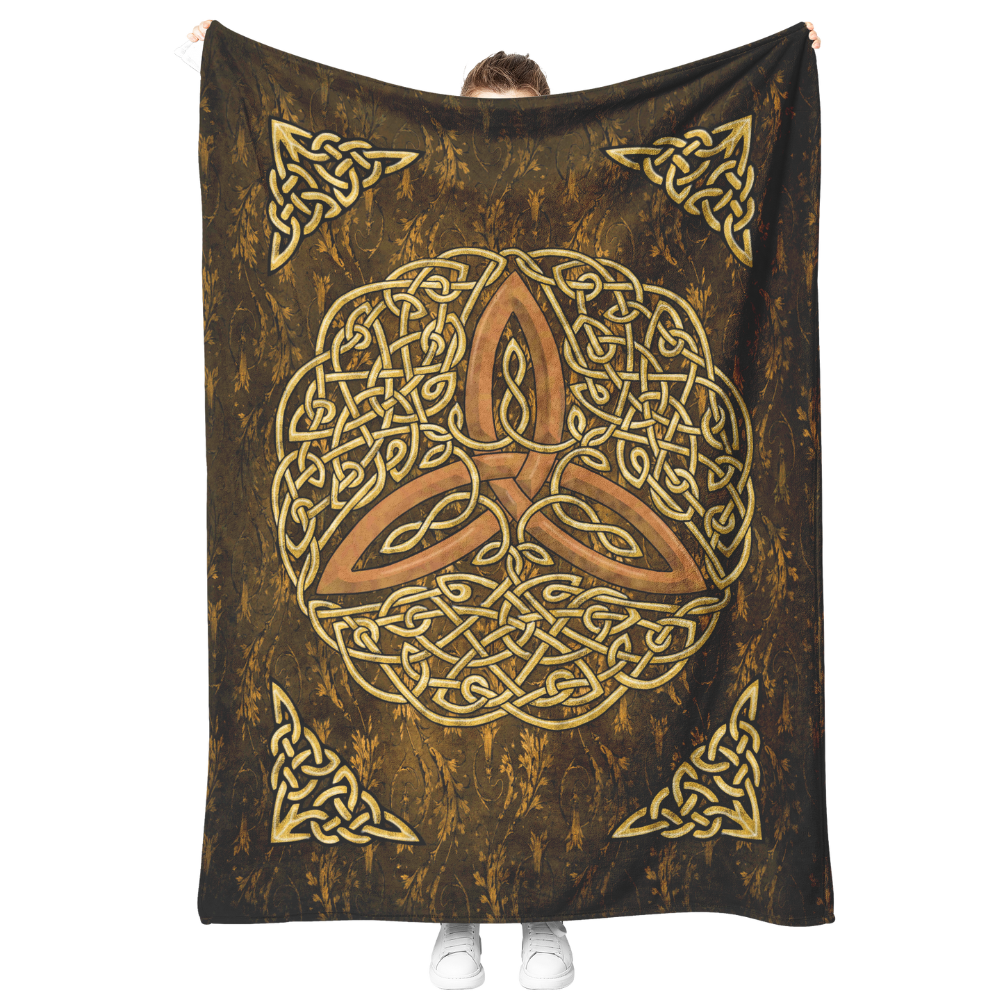 Celtic_Flourish_Trinity_Knot_Fleece_Blan_V_Blanket_Model_Mockup.png