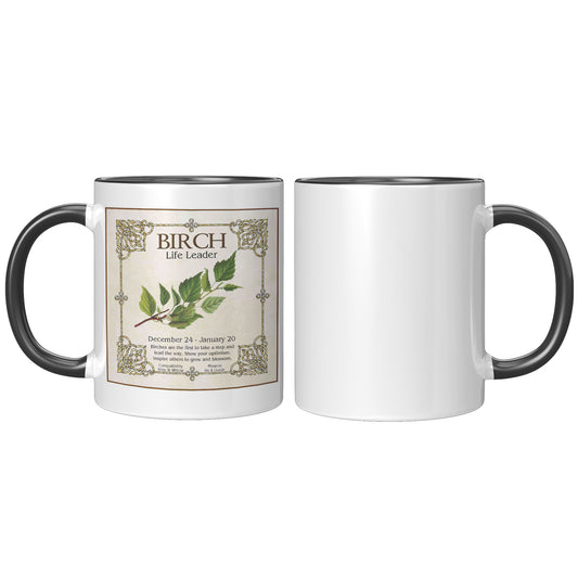 Celtic Tree Zodiac Accent Mug - Birch