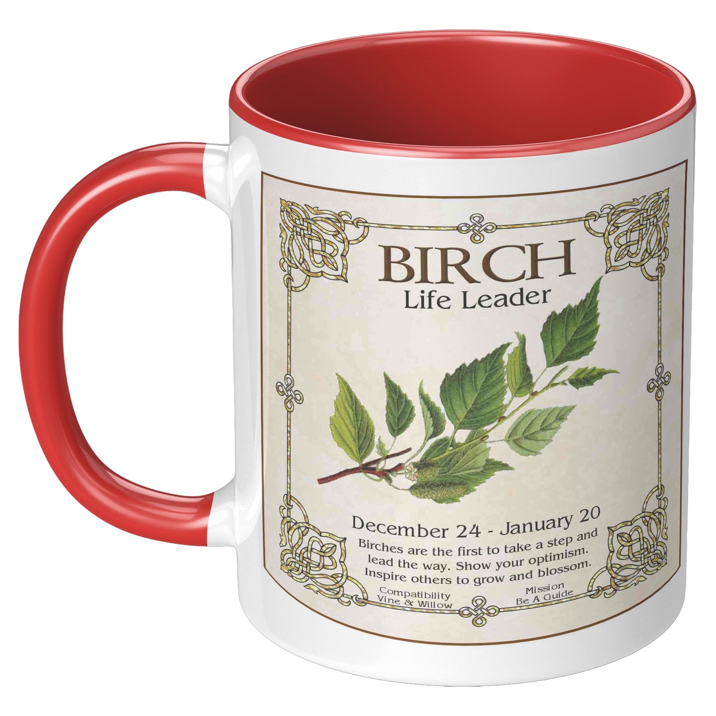 Celtic Tree Zodiac Accent Mug - Birch