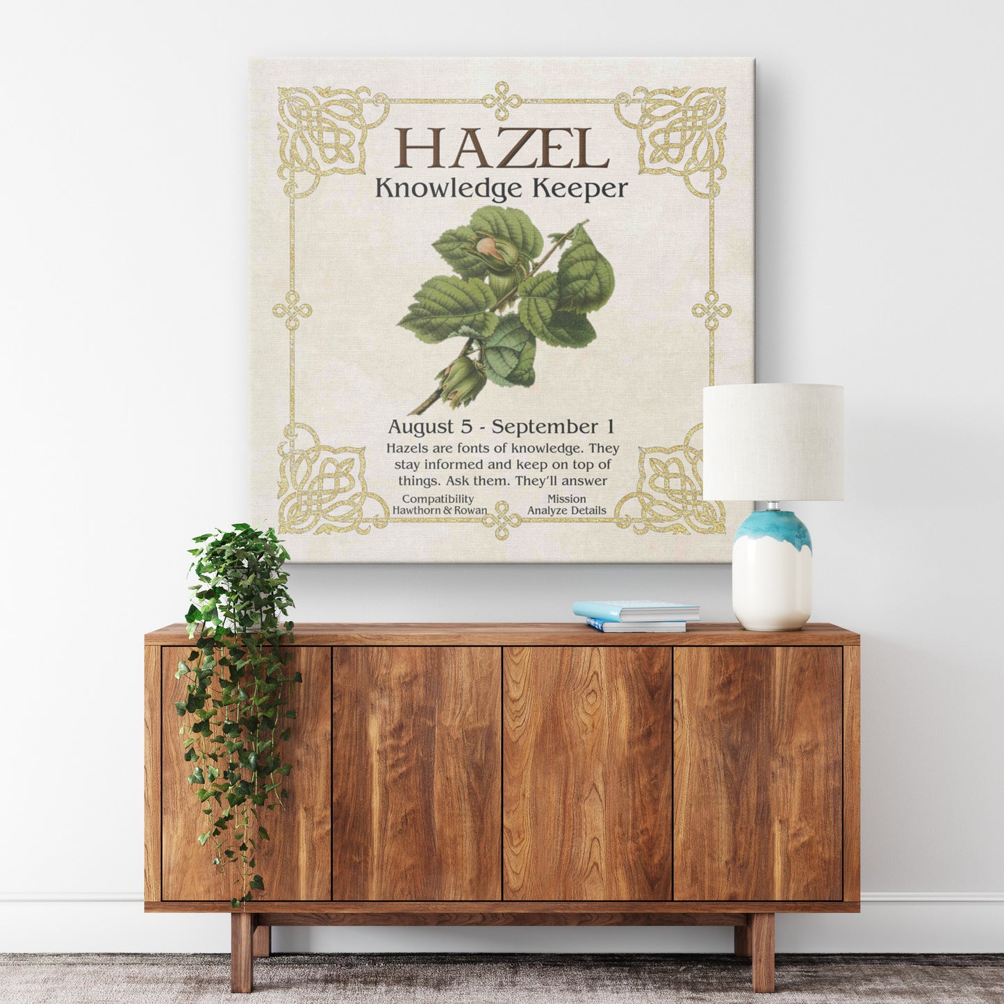 Celtic Tree Zodiac Canvas Print - Hazel