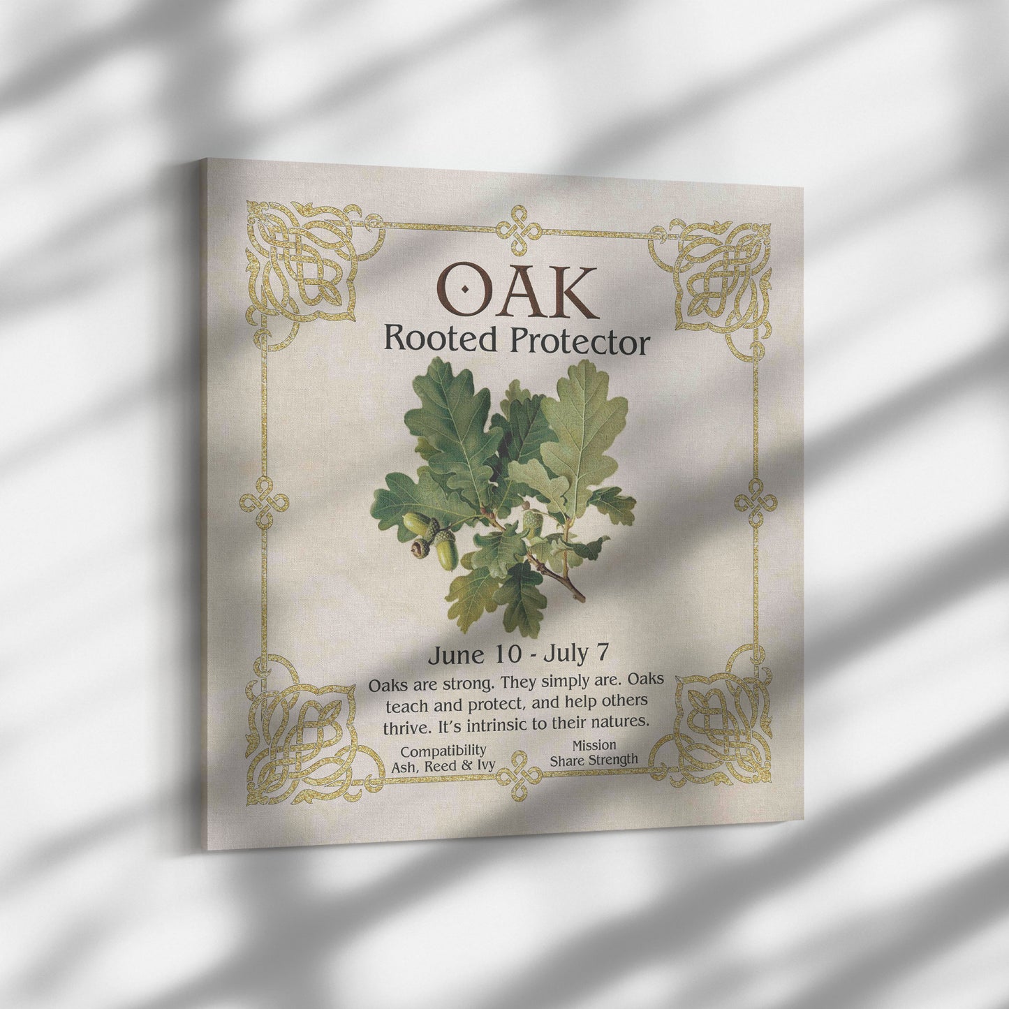 Celtic Tree Zodiac Canvas Print - Oak