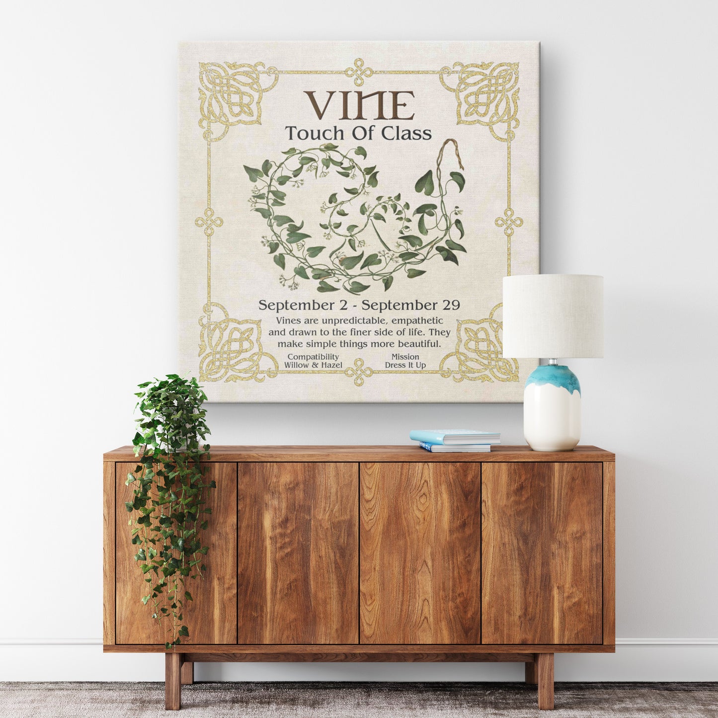 Celtic Tree Zodiac Canvas Print - Vine